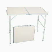 Hassch 3ft Aluminum Alloy Folding Table, Indoor \u0026 Outdoor Heavy Duty Portable Table with Handle for Picnic, Party, Camping, White
